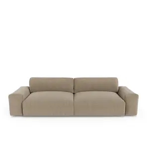 Sia Home Canapé 3 places tissu tramé toucher doux taupe 220cm pas cher