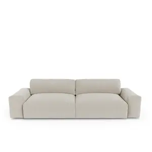 Sia Home Canapé 3 places tissu tramé toucher doux beige 220cm pas cher