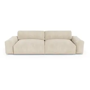 Sia Home Canapé 4 places velours crème 240cm pas cher
