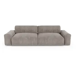 Sia Home Canapé 4 places velours taupe 240cm pas cher