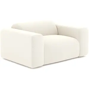 Sia Home Fauteuil tissu bouclette crème pas cher