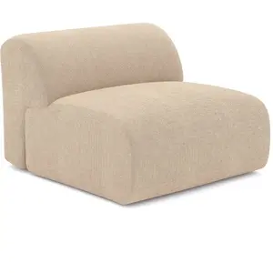 Sia Home Fauteuil sans accoudoirs velours côtelé beige