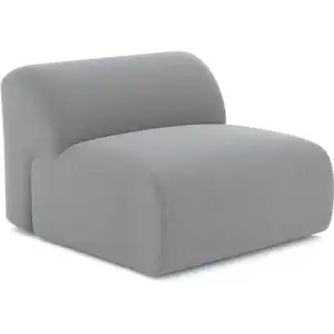 Sia Home Fauteuil sans accoudoirs tissu tramé gris clair