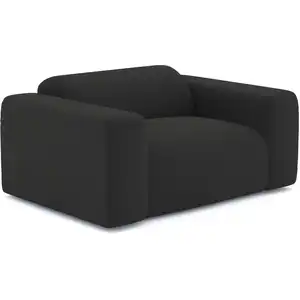 Sia Home Fauteuil tissu bouclette noir