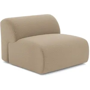 Sia Home Fauteuil sans accoudoirs en tissu bouclette taupe pas cher