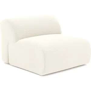 Sia Home Fauteuil sans accoudoirs en tissu bouclette crème pas cher