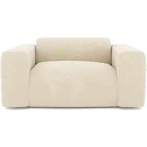 Sia Home Fauteuil velours à motifs crème