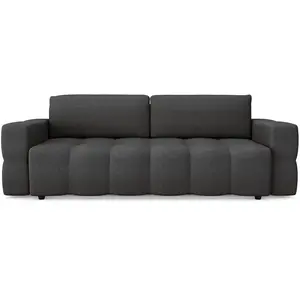 Sia Home Canapé 4 places convertible coffre noyer tissu tramé gris anthraciteVendu parmaisons-du-monde