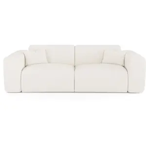 Sia Home Canapé convertible express dunlopillo 140cm tissu bouclette crème pas cher