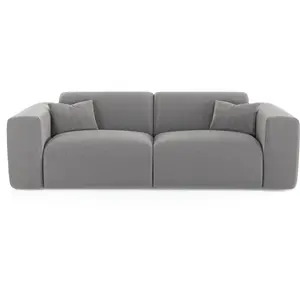 Sia Home Canapé convertible express dunlopillo 140cm tissu tramé gris clair pas cher