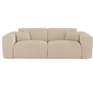 Sia Home Canapé convertible express dunlopillo 140cm velours côtelé beige pas cher