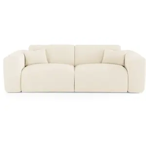 Sia Home Canapé convertible express dunlopillo 160cm velours côtelé crème pas cher