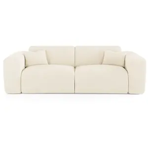 Sia Home Canapé convertible express dunlopillo 140cm velours côtelé crème pas cher