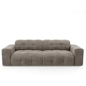 SIA HOME Canapé 4 places velours taupe 230cm TU pas cher