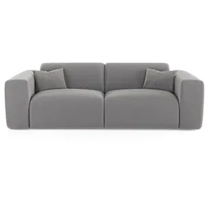 Sia Home Canapé convertible express dunlopillo 160cm tissu tramé gris clair pas cher