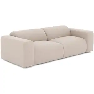 Sia Home Canapé 3 places tissu tramé beige 205cm pas cher