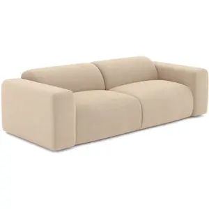 Sia Home Canapé 3 places velours côtelé beige 205cm pas cher