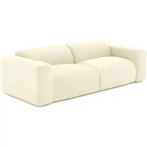 Sia Home Canapé 3 places velours côtelé crème 205cm pas cher