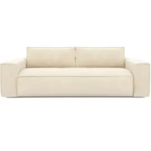 SIA HOME Canapé convertible express dunlopillo velours à motifs crème 160cm TU pas cher