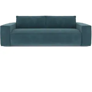 Sia Home Canapé convertible express dunlopillo velours à motifs bleu 160cm pas cher