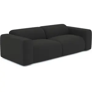 Sia Home Canapé 3 places tissu bouclette noir 205cm pas cher
