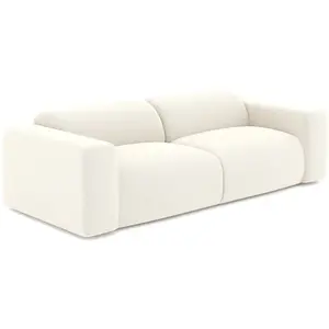 Sia Home Canapé 4 places en tissu bouclette crème 240cm pas cher