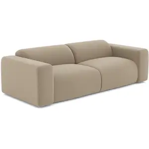 Sia Home Canapé 3 places tissu bouclette taupe 205cm pas cher