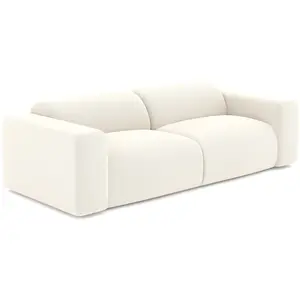 Sia Home Canapé 3 places tissu bouclette crème 205cm pas cher