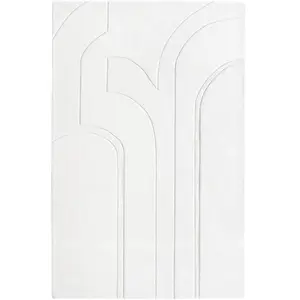 Sia Home Tapis rectangulaire en laine 200x300cm blanc cassé