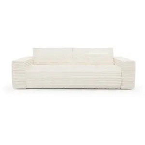 Sia Home Canapé convertible express dunlopillo velours côtelé XXL crème 140cm pas cher