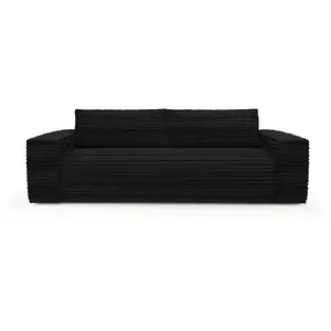 Sia Home Canapé convertible express dunlopillo velours côtelé XXL noir 140cm pas cher