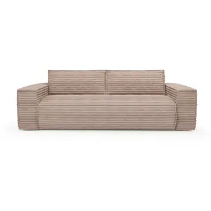 Sia Home Canapé convertible express dunlopillo velours côtelé XXL taupe 160cm pas cher