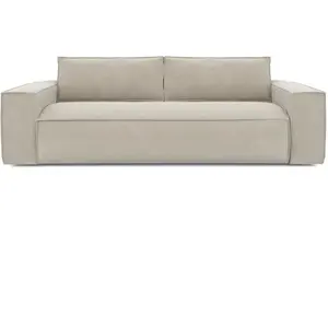 Sia Home Canapé convertible express dunlopillo velours à motifs beige 140cm pas cher