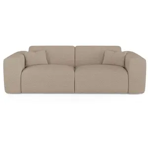 Sia Home Canapé convertible express dunlopillo 160cm tissu bouclette taupe pas cher