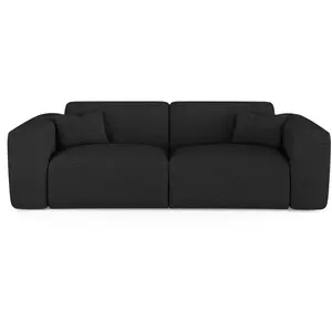 Sia Home Canapé convertible express dunlopillo 160cm tissu bouclette noir pas cher