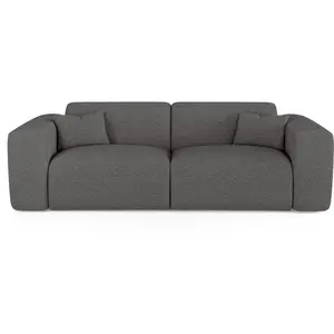 Sia Home Canapé convertible express dunlopillo 160cm bouclette gris graphite pas cher