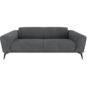 Sia Home Canapé 3 places tissu tramé gris anthracite 220cm pas cher