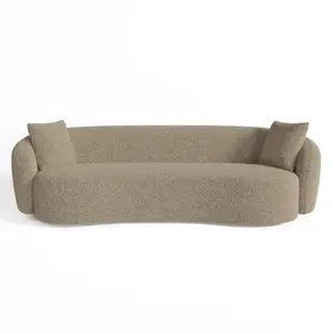 Sia Home Canapé 3 places bouclette beige 210cm pas cher