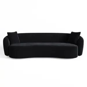 Sia Home Canapé 3 places tissu tramé toucher doux noir 210cm pas cher