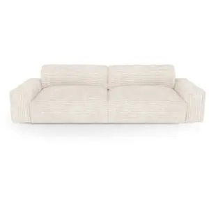 Sia Home Canapé 4 places velours côtelé xxl crème 240cm BLISS pas cher