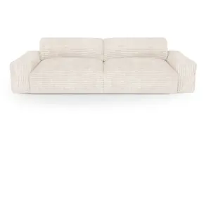 Sia Home Canapé 3 places velours côtelé XXL crème 220cm pas cher