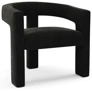 Sia Home - Fauteuil de salle à manger Mila Velours noir - 64x59x75 cm ... pas cher