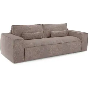 Premium Interiors Canapé convertible express 4 places en velours gaufré taupe pas cher