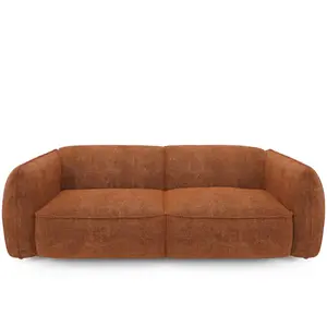 Sia Home Canapé 4 places velours tramé terracotta pas cher