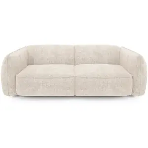 Sia Home Canapé 4 places velours tramé crème pas cher
