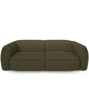 Sia Home Canapé 4 places tissu bouclette vert olive pas cher