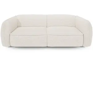 Sia Home Canapé 3 places tissu bouclette crème pas cher