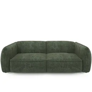 Sia Home Canapé 3 places velours tramé vert olive pas cher