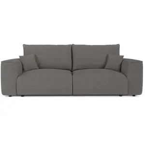 Canapé convertible express 3 places en tissu bouclette gris graphite