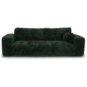 Canapé convertible avec coffre 4 places en velours à motifs vert sapin pas cher